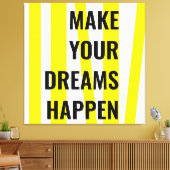 モダンな黄色のストライプで夢を実現しよう キャンバスプリント (インサイチュ (リビング))