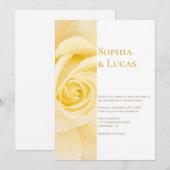 モダンな黄色のバラのウェディング 招待状 (正面/裏面)