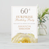 モダンな黄色のバラ 60歳 サプライズ誕生日パーティー 招待状 (スタンド正面)