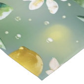 モダンな黄色のレモンと花のスクリプトのウェディングシャワー ショートテーブルランナー (コーナー)