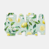 モダンな黄色のレモンと花のスクリプトを使用したブライズシャワー フェイバーボックス (折り畳みなし)