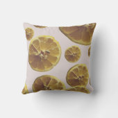 モダンな黄色のレモンの新鮮なフルーツサークルスライスのドット クッション (裏面)