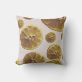 モダンな黄色のレモンの新鮮なフルーツサークルスライスのドット クッション (正面)