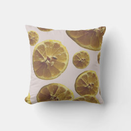モダンな黄色のレモンの新鮮なフルーツサークルスライスのドット クッション