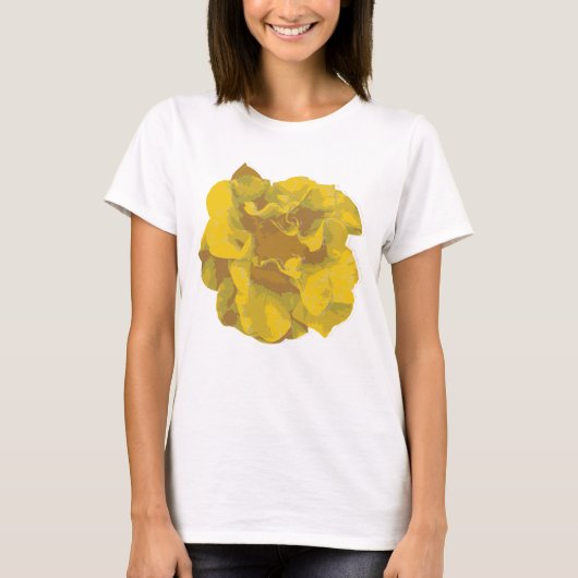モダンな黄色の椿の花Tシャツ Tシャツ (正面)