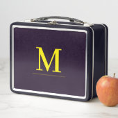 モダンな黄色の洗練されたモノグラム メタルランチボックス (インサイチュ)