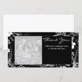 モダンな黒いおよび灰色はフォトカード感謝していしています サンキューカード (正面/裏面)