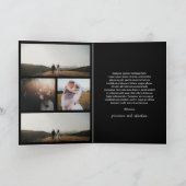 モダンな黒い写真の結婚式 サンキューカード (内部)