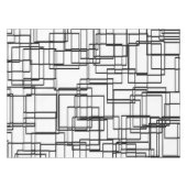 モダンな黒い及び白は正方形、ラインパターンを妨げます テーブルクロス (正面(横))