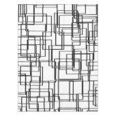 モダンな黒い及び白は正方形、ラインパターンを妨げます テーブルクロス (正面)