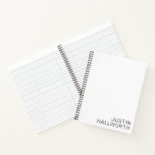 モダンな黒い名前が白い背景に ノートブック (内部)