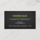 モダンな黒およびライムグリーン滑らかにすれば 名刺 (裏面)