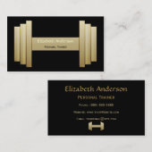 モダンな黒および金ゴールドのパーソナルトレーナー 名刺 (正面/裏面)