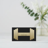 モダンな黒および金ゴールドのパーソナルトレーナー 名刺 (スタンド正面)