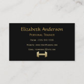 モダンな黒および金ゴールドのパーソナルトレーナー 名刺 (裏面)