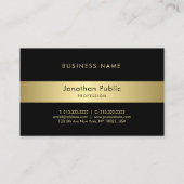 モダンな黒および金ゴールドの魅力的な魅了の平野 名刺 (裏面)