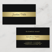 モダンな黒および金ゴールドの魅力的な魅了の平野 名刺 (正面/裏面)