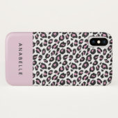 モダンな黒く、白およびモモの動物のヒョウは印刷します Case-Mate iPhoneケース (裏面(横))