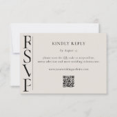モダンな黒とアイボリーの結婚式RSVP 出欠カード (正面)
