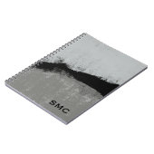 モダンな黒とグレーの抽象画 ノートブック (左側)