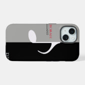 モダンな黒とグレーの音符 iPhone 15ケース (裏面横)