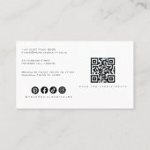 モダンな黒とピンクの極簡主義メイクアップアーティストQR 名刺 (裏面)