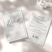 モダンな黒と白のアジサイの結婚式の詳細