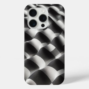 モダンな黒と白のオプアートスマホケース - 抽象的 iPhone 15 PROケース