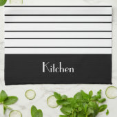 モダンな黒と白のキッチンアクセント キッチンタオル (折り畳み)