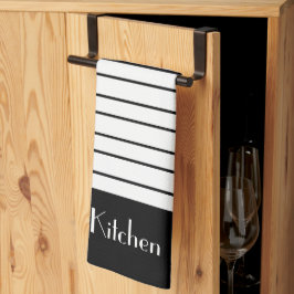 モダンな黒と白のキッチンアクセント キッチンタオル
