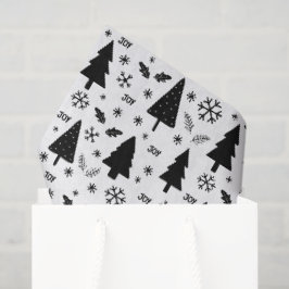 モダンな黒と白のクリスマスツリー ホリデー 薄葉紙
