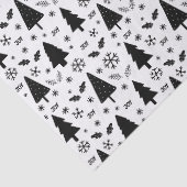 モダンな黒と白のクリスマスツリー ホリデー 薄葉紙 (詳細)