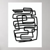 モダンな黒と白のシンプルな幾何学模様 ポスター (正面)
