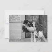 モダンな黒と白のシンプルな結婚式 出欠カード (裏面)