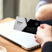 モダンな黒と白のシンプル不動産物件リスト 名刺