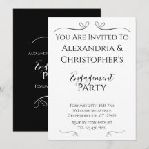 モダンな黒と白のスクリプト 結婚内祝いのパーティー