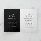 モダンな黒と白のスタイリッシュな結婚式 招待状 (内部)