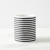 モダンな黒と白のストライプ柄 コーヒーマグカップ (中央)