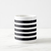モダンな黒と白のストライプ コーヒーマグカップ (中央)