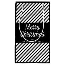 モダンな黒と白のストライプ メリークリスマス