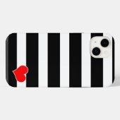 モダンな黒と白のストライプ iPhoneケース (裏面横)