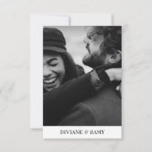 モダンな黒と白のタイポグラフィー写真の感謝カード サンキューカード (正面)