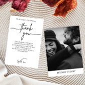 モダンな黒と白のタイポグラフィー写真の感謝カード サンキューカード
