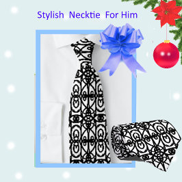 モダンな黒と白のタオパターン ネクタイ