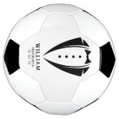 モダンな黒と白のタキシードの花婿介添人ギフト サッカーボール (回転)