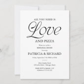 モダンな黒と白のピザ ウェディングリハーサル 招待状 (正面)