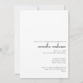 モダンな黒と白のプロフィール 卒業パーティー 招待状 (裏面)