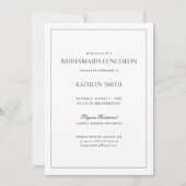 モダンな黒と白のボーダー付きブライズメイドのランチョン 招待状 (正面)