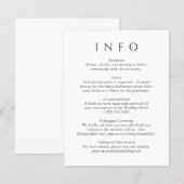 モダンな黒と白のミニマリスト結婚式 エンクロージャーカード (正面/裏面)