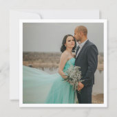 モダンな黒と白のミニマリスト結婚式 セーブザデート (裏面)